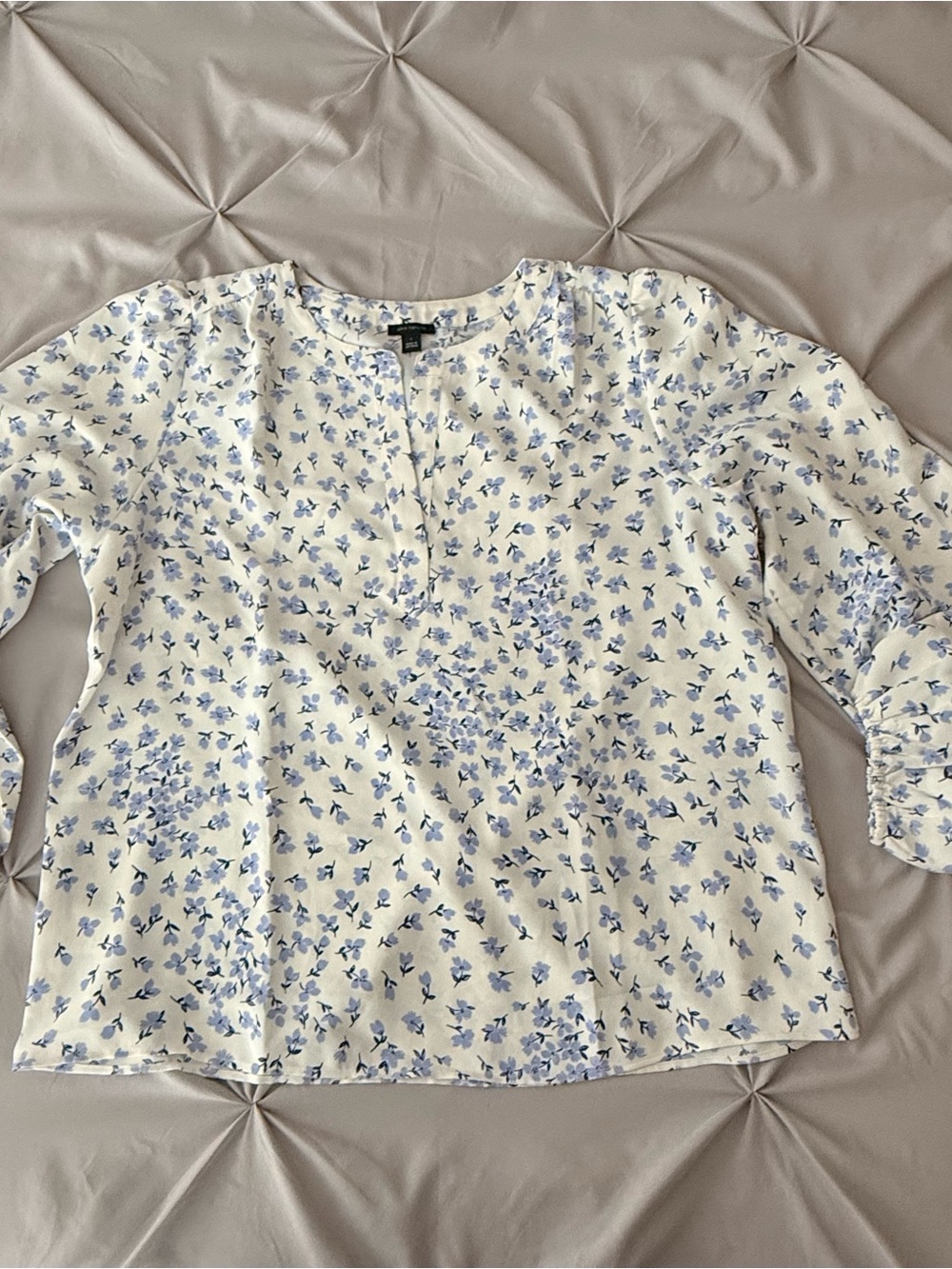 Ann Taylor Blouse with Light Blue Floral Print